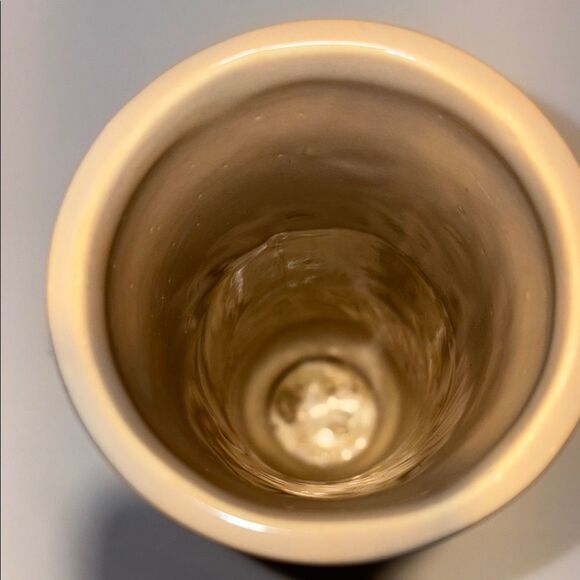 Tan Textured Accent Vase with Diagonal Patterns - Picture 8 of 9